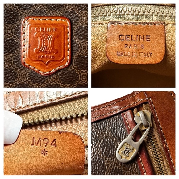 Celine Brown & Tan Macadam Leather Wristlet Clutch Bag - Picture 2 of 13